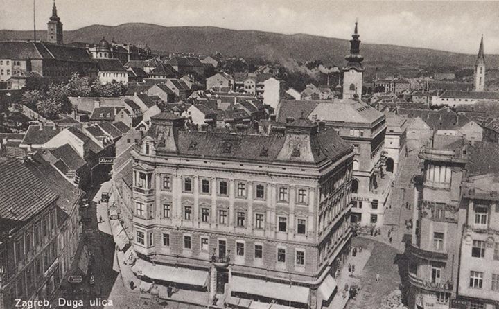 Palača Pongratz, Trg bana Jelačića 1931. godine (srušena 1936. godine)